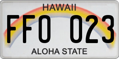 HI license plate FFO023
