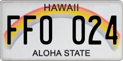 HI license plate FFO024