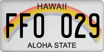 HI license plate FFO029