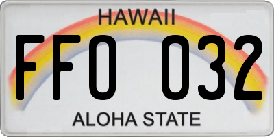 HI license plate FFO032