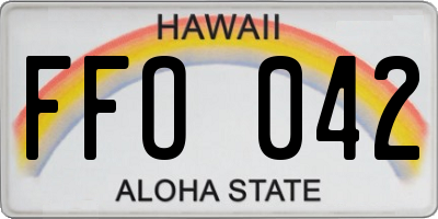 HI license plate FFO042