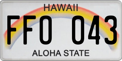 HI license plate FFO043