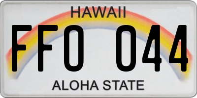 HI license plate FFO044