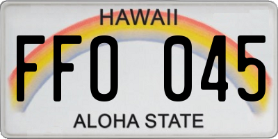 HI license plate FFO045