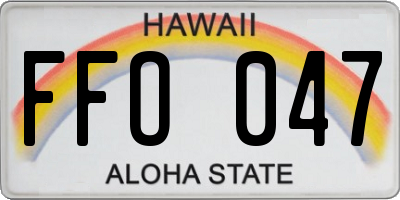 HI license plate FFO047