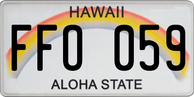 HI license plate FFO059