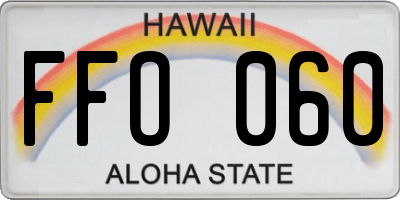 HI license plate FFO060