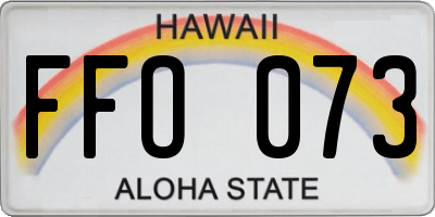 HI license plate FFO073