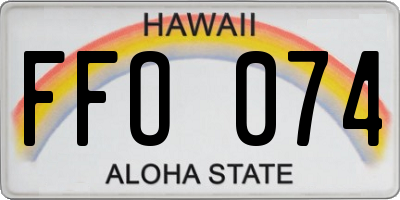 HI license plate FFO074