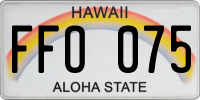 HI license plate FFO075