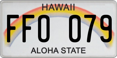HI license plate FFO079