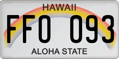 HI license plate FFO093