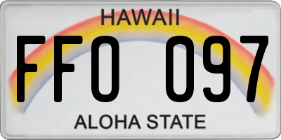 HI license plate FFO097