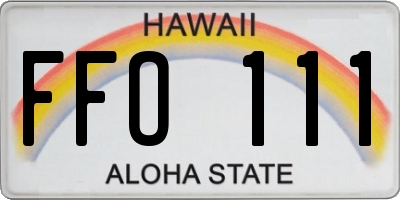 HI license plate FFO111