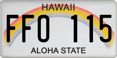 HI license plate FFO115