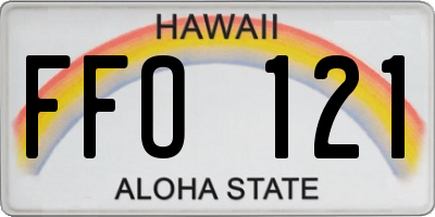 HI license plate FFO121