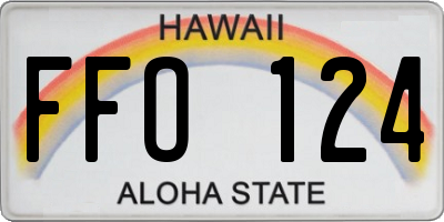 HI license plate FFO124