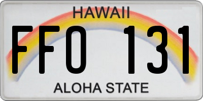 HI license plate FFO131
