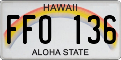 HI license plate FFO136