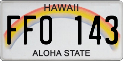 HI license plate FFO143