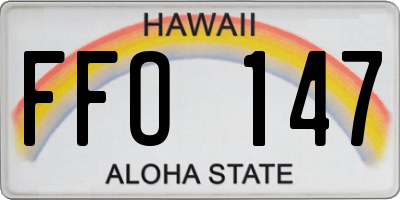 HI license plate FFO147
