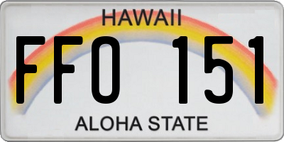 HI license plate FFO151