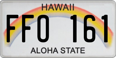 HI license plate FFO161