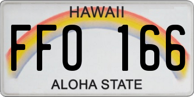 HI license plate FFO166