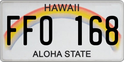HI license plate FFO168