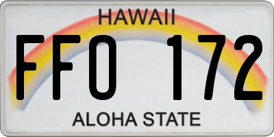 HI license plate FFO172