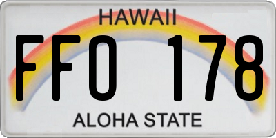 HI license plate FFO178