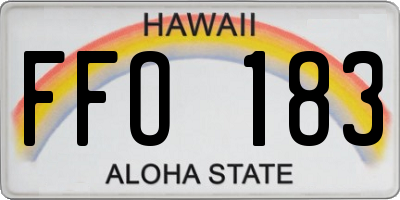 HI license plate FFO183