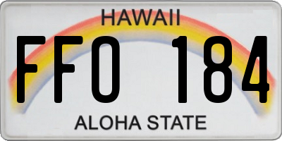 HI license plate FFO184