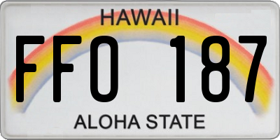 HI license plate FFO187