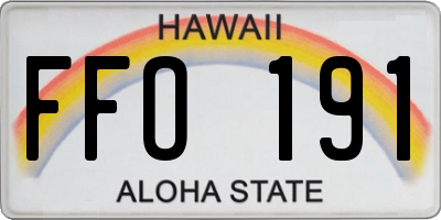 HI license plate FFO191