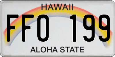 HI license plate FFO199