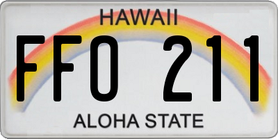 HI license plate FFO211