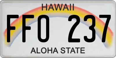 HI license plate FFO237