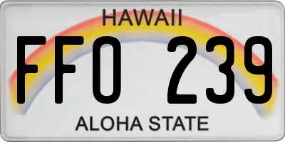 HI license plate FFO239