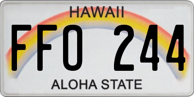 HI license plate FFO244