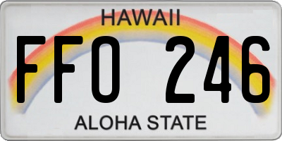 HI license plate FFO246