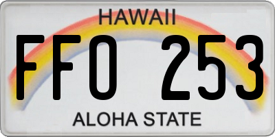 HI license plate FFO253