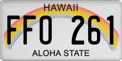 HI license plate FFO261