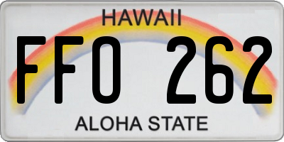HI license plate FFO262