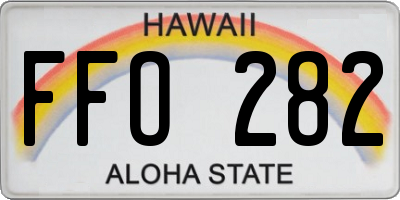 HI license plate FFO282