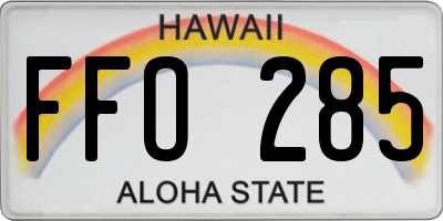 HI license plate FFO285