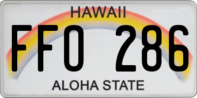 HI license plate FFO286