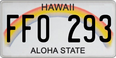 HI license plate FFO293