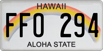 HI license plate FFO294