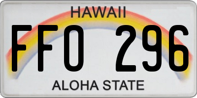 HI license plate FFO296
